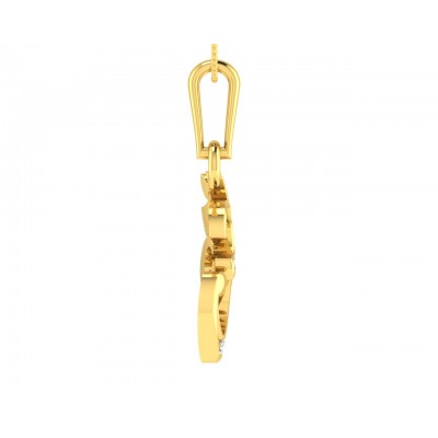 Ornate Aum Pendant in Gold with diamonds